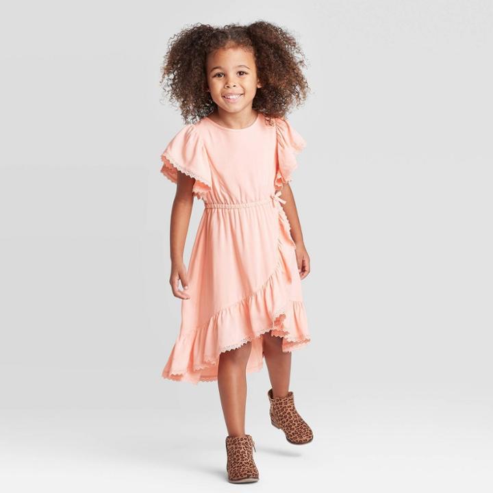 Toddler Girls' Ruffle Wrap Dress - Art Class Pink 12m, Toddler Girl's