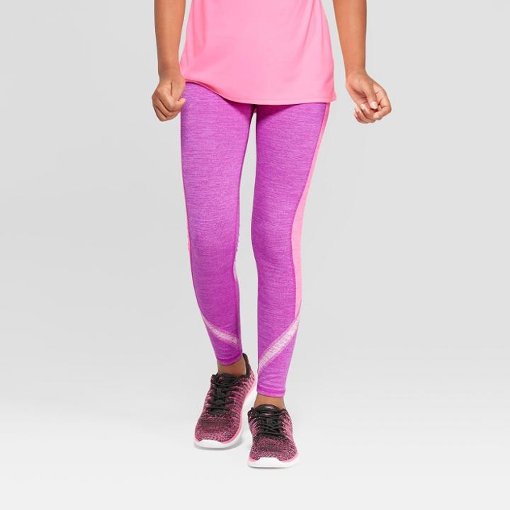 Girls' Tri Color Blocked Leggings - C9 Champion Purple