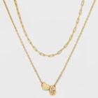 14k Gold Dipped 'g' Initial With Heart Chain Necklace - A New Day Gold