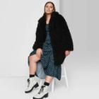 Women's Plus Size Faux Fur Jacket - Wild Fable Black