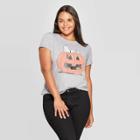 Women's Peanuts Snoopy Plus Size Short Sleeve Graphic T-shirt (juniors') - Gray