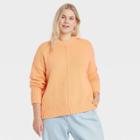 Women's Plus Size Crewneck Pullover Sweater - A New Day Orange