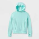 Girls' Cozy Lightweight Fleece Hooded Sweatshirt - All In Motion Aqua Green