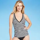 Women's Scallop Tankini Top - Kona Sol Black/white