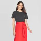 Women's Easy Fit Short Sleeve Crewneck T-shirt - A New Day Black