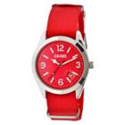 Women's Crayo Sunrise Watch With Nylon Strap And Luminous Hands- Red