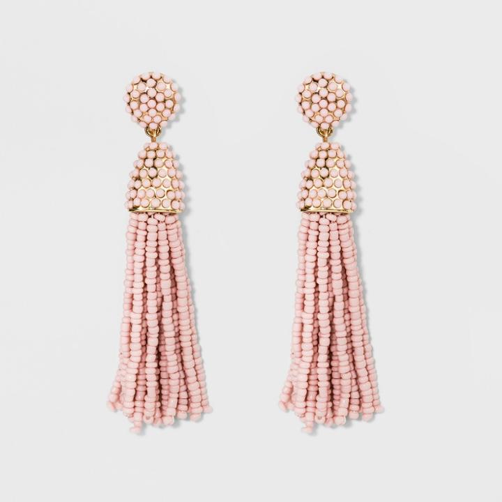 Beaded Tassel Drop Earrings - Sugarfix By Baublebar Light Pink, Girl's
