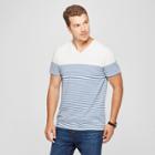 Target Men's Striped Standard Fit Short Sleeve V-neck T-shirt - Goodfellow & Co Riviera Blue