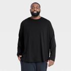 Men's Big & Tall Soft Gym Long Sleeve T-shirt - All In Motion Black