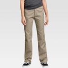 Dickies Little Girls' Flex Slim Fit Straight Leg Flat Front Pants - Desert Sand 6x, Girl's, Desert Brown