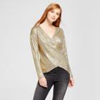 Women's Foil Sweater Knit Tunic - Vanity Room Gold
