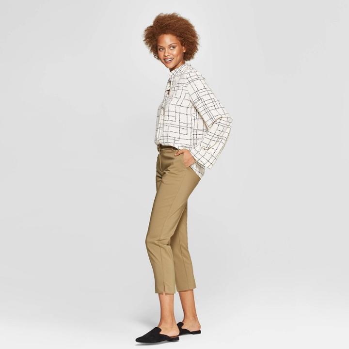 Women's Polka Dot Long Sleeve V-neck Essential Popover Blouse - Prologue Black