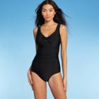 Kona Sol Women's Long Torso Scallop High Coverage One Piece Swimsuit - Kona