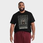 Men's Big & Tall Printed Standard Fit Short Sleeve Crewneck T-shirt - Goodfellow & Co Black/tree