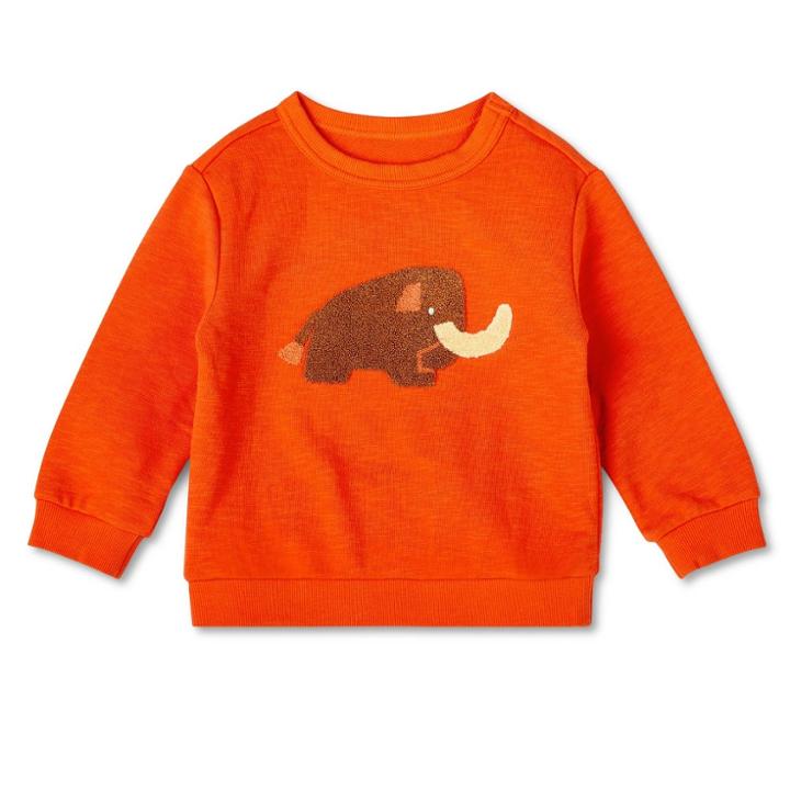 Toddler Woolly Mammoth Embroidered Long Sleeve Sweatshirt - Christian Robinson X Target Orange