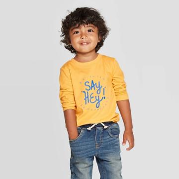 Toddler Boys' Say Hey! Graphic Long Sleeve T-shirt - Cat & Jack Yellow