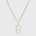 Sugarfix By Baublebar Pearl Initial B Pendant Necklace - Pearl, White