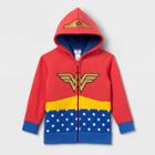 Warner Bros. Toddler Girls' Wonder Woman Cosplay Zip-up Sweatshirt - Red