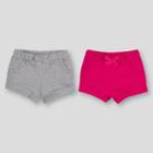 Lamaze Baby Girls' 2pk Organic Shorts - Gray/pink Newborn