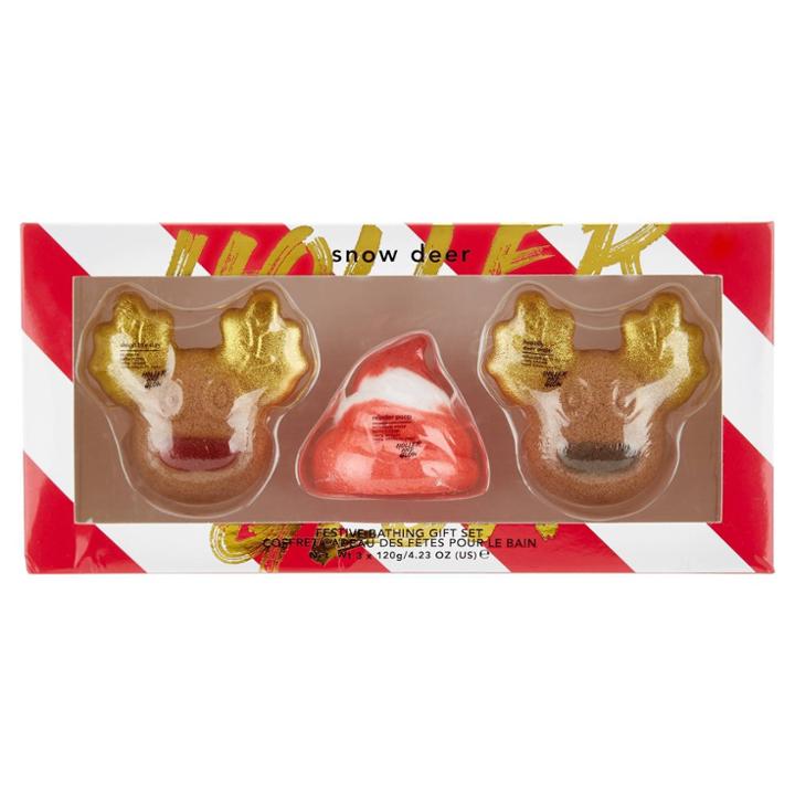 Holler And Glow Snow Deer Bathing Trio Gift