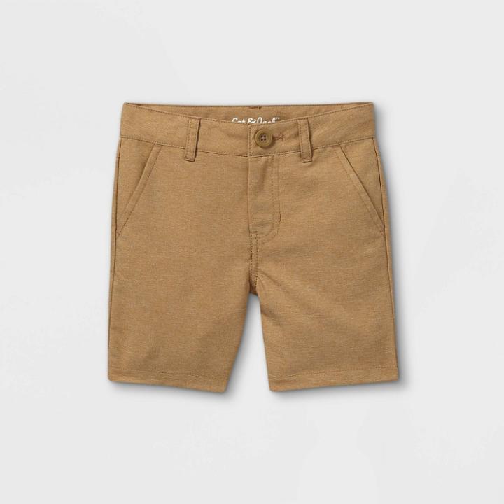 Toddler Boys' Woven Quick Dry Chino Shorts - Cat & Jack Brown