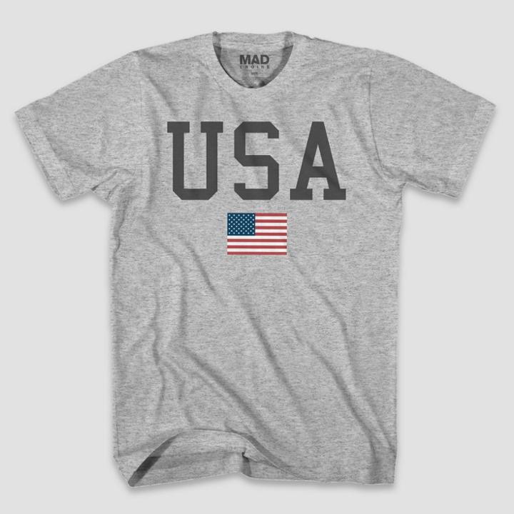 Mad Engine Men's Usa Americana Short Sleeve Graphic T-shirt - Gray S, Men's,