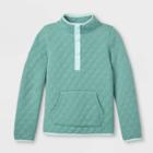 Girls' Quilted Pullover Sweatshirt - Cat & Jack Ocean Green