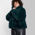 Women's Plus Size Faux Fur Jacket - Wild Fable Green