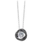 Target Silver Plated Marcasite And Cubic Zirconia Twist Round Slide Pendant - 18.6, Girl's, Silver/clear/grey
