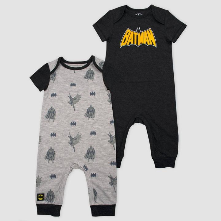 Warner Bros. Baby Boys' Warner Bros Batman Logo 2pc Hooded Set - Black