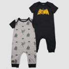 Warner Bros. Baby Boys' Warner Bros Batman Logo 2pc Hooded Set - Black