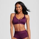 Mossimo Women's Grommet Bralette Bikini Top - Merlot - D/dd Cup -