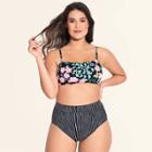 Target Women's Slimming Control Square Neck Bikini Top - Beach Betty By Miracle Brands Black Floral