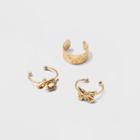 Butterfly And Daisy Snake Charm Toe Ring Set 3pc - Wild Fable Gold