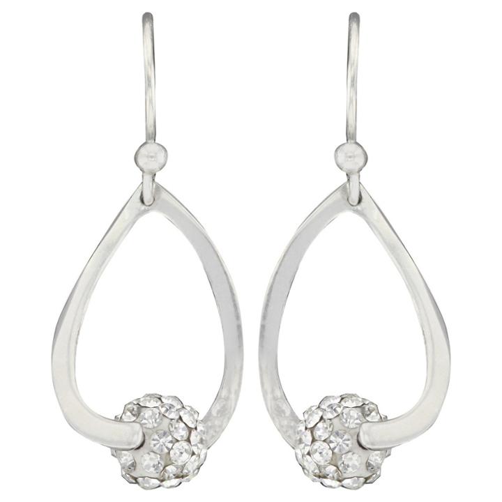 Distributed By Target Drop Dangle Earrings Plated Brass Teardrop And Crystal Fireball -