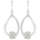 Distributed By Target Drop Dangle Earrings Plated Brass Teardrop And Crystal Fireball -