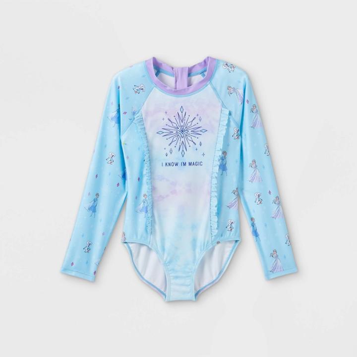 Girls' Frozen One Piece Rash Guard -