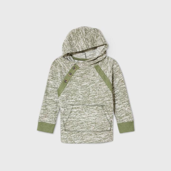 Toddler Boys' Hacci Hooded Sweatshirt - Cat & Jack Green