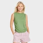 Women's Ruched Tank Top - Universal Thread Green