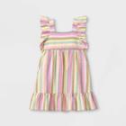Toddler Girls' Striped Ruffle Sleeve Dress - Cat & Jack