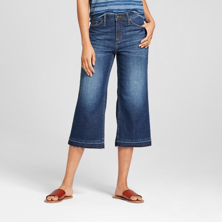 Women's High-rise Wide Leg Crop Jeans - Universal Thread Dark Wash