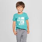 Toddler Boys' Be Happy Be Kind Short Sleeve T-shirt - Cat & Jack Teal