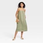 Women's Easy Linen Tank Dress - A New Day Green
