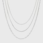 Plated Cable Box And Paperclip Chain Necklace Set 3pc - A New Day