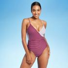 Women's Colorblock Classic One Piece Swimsuit - Kona Sol Red