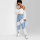Women's High-rise Relaxed Straight Jeans - Wild Fable Indigo Patchwork