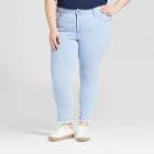 Women's Plus Size Frayed Hem Skinny Crop Jeans - Universal Thread Light Wash