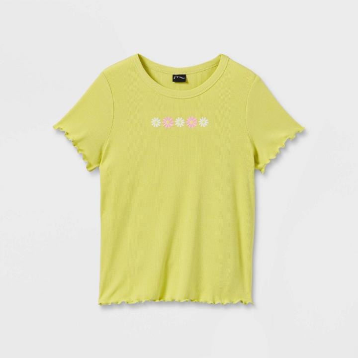 Girls' Boxy Embroidered Short Sleeve T-shirt - Art Class