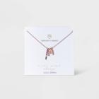 Beloved + Inspired Rose Gold Rainbow With Cubic Zirconia Bar 'love Is Love Charm Necklace