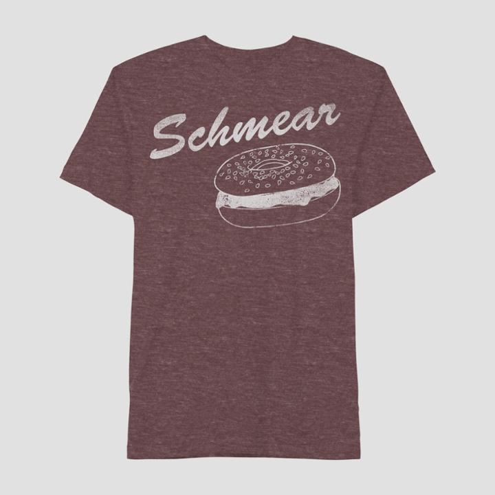 Men's Short Sleeve Schmear With Bagel Graphic T-shirt - Awake Burgundy